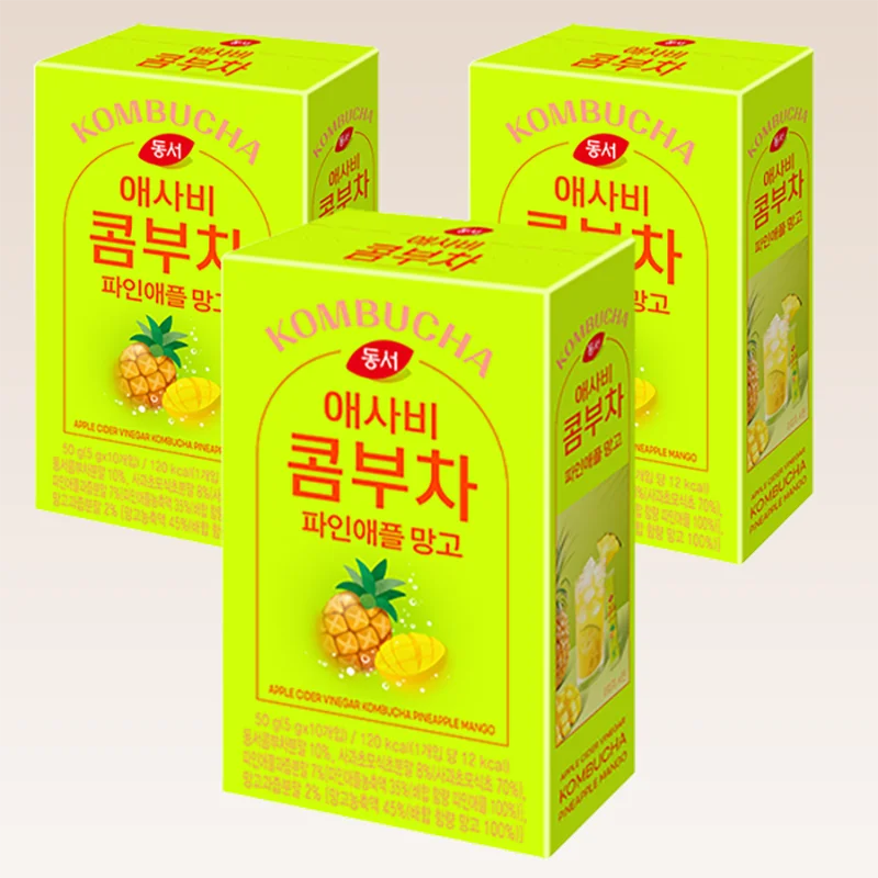 애사비 콤부차 파인애플 망고맛 10T x 3통