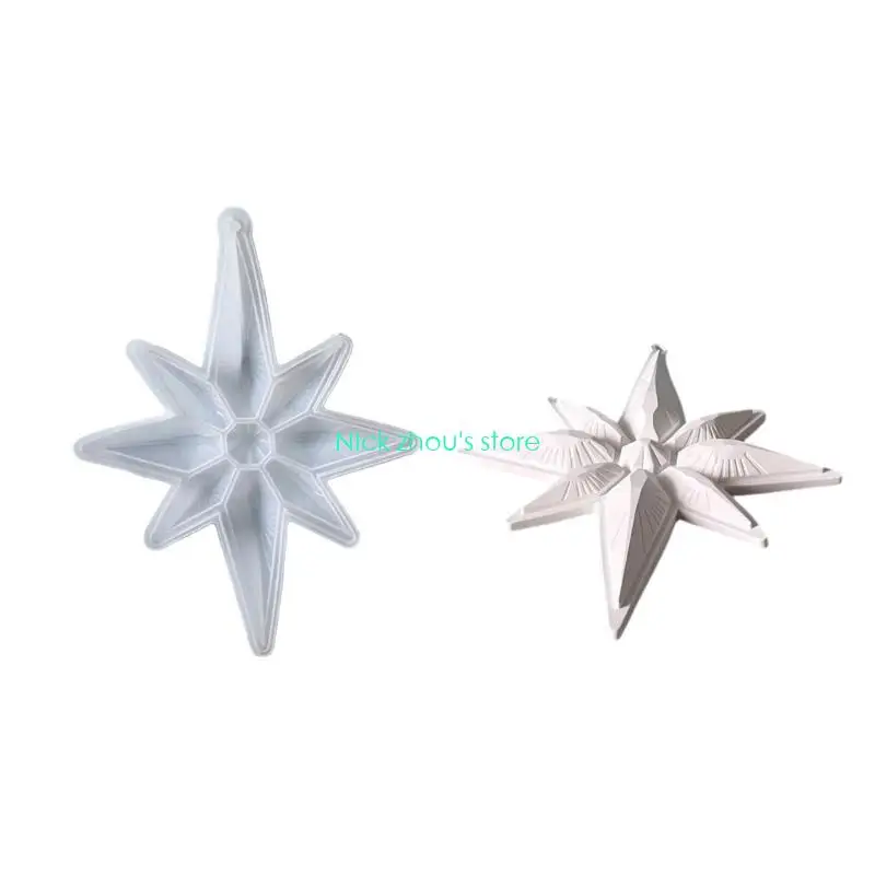 

E15E Silicone Christmas Star Ornament Mold For Resin Crafts Making Soap Baking And Holiday DIY Decoration