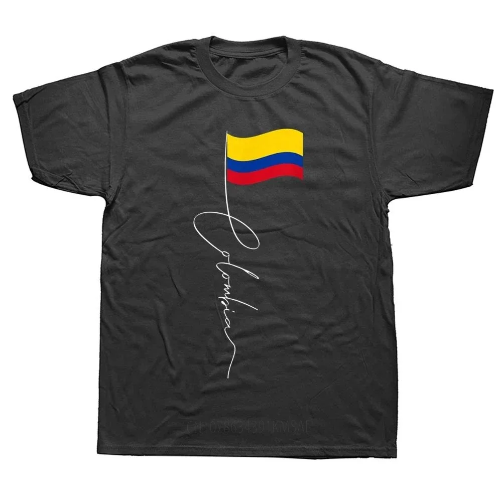 Colombia Signature Flag Pole Colombian Flag T Shirts Graphic Cotton Streetwear Short Sleeve Birthday Gifts Summer Style T-shirt