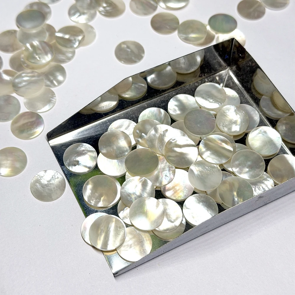 50PCS/Lot 13x1mm Natural Round White Mother Of Pearl Shell Coin Sheets White MOP Gemstonr For Jewelry