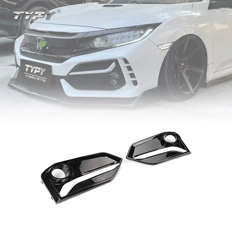 Brand New Car Front Bumper Fog Light Frame Decorative Light Strip For Honda Civic Type R ABS Plastic