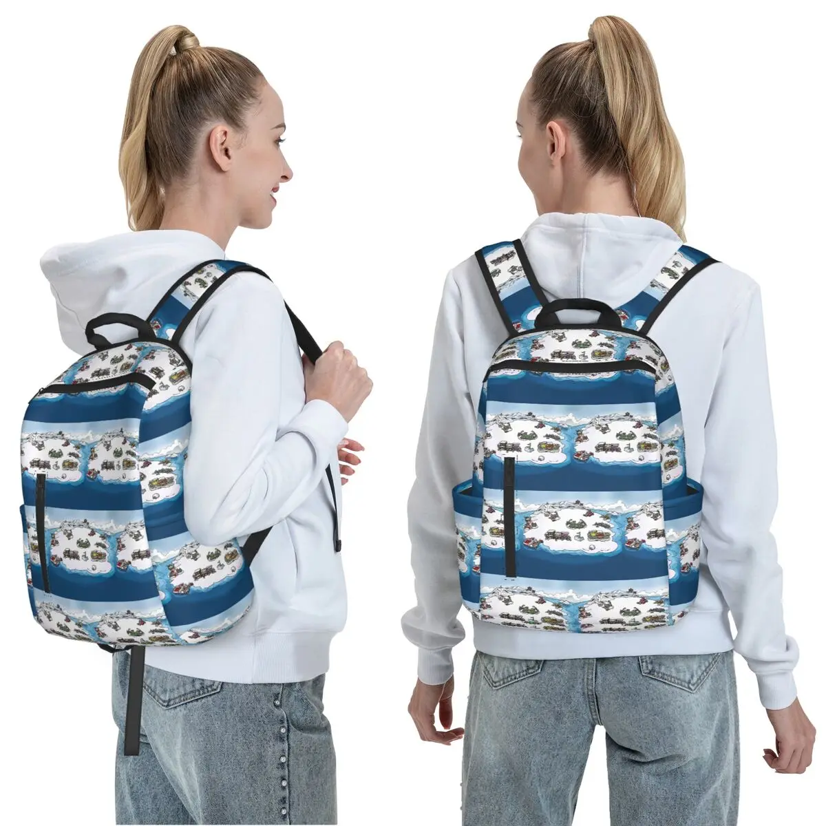 Club Penguin M Backpack Daypack Large Capacity Children BookBag School Bag Shoulder Bags for Men Women
