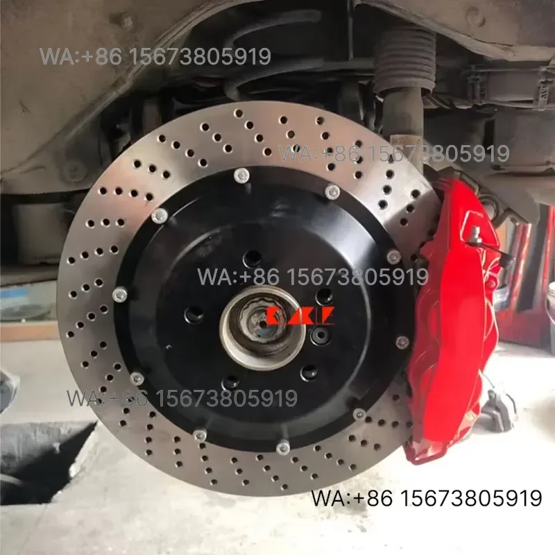 For Wmwmnu  KLAKLE New GT4 4-Piston Aviation Aluminum Alloy Brake Caliper Kit High Carbon Steel Disc  E92 M3 335i F10