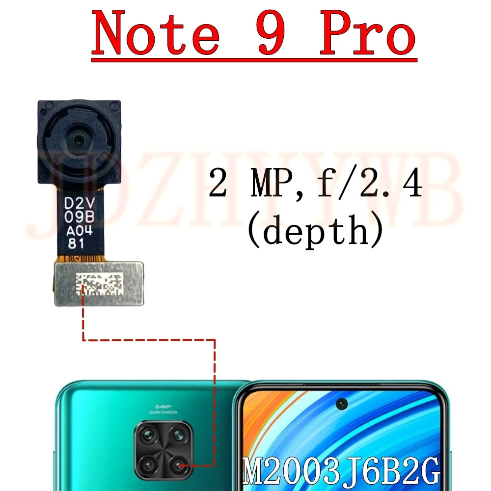 Front Rear Camera For Xiaomi Redmi Note 9 Pro Note9pro Frontal Selfie Wide Back Facing Main Camera Module Flex Cable