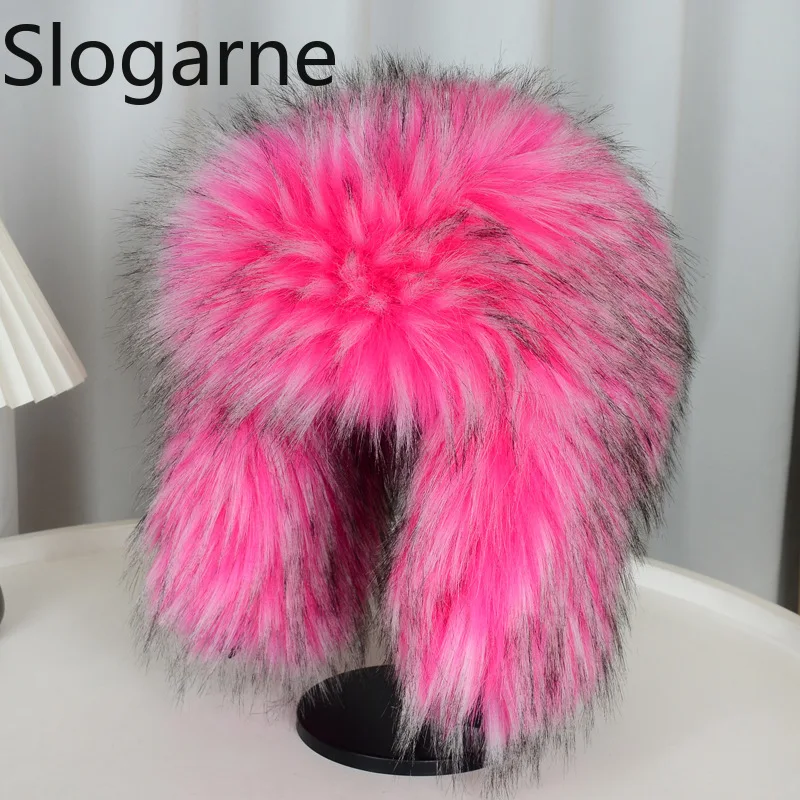 

Новые зимние шапки-бомберы из меха енота, женские пушистые шапки из искусственного меха, мужские шапки-ушанки из искусственного лисьего меха, уличные лыжные шапки, теплые шапки, панамы