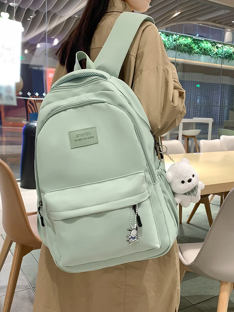 Casual Style Fashion Backpack, Lightweight & Large Capacity Nylon Bag With Multi-Pocket Design For Commuting