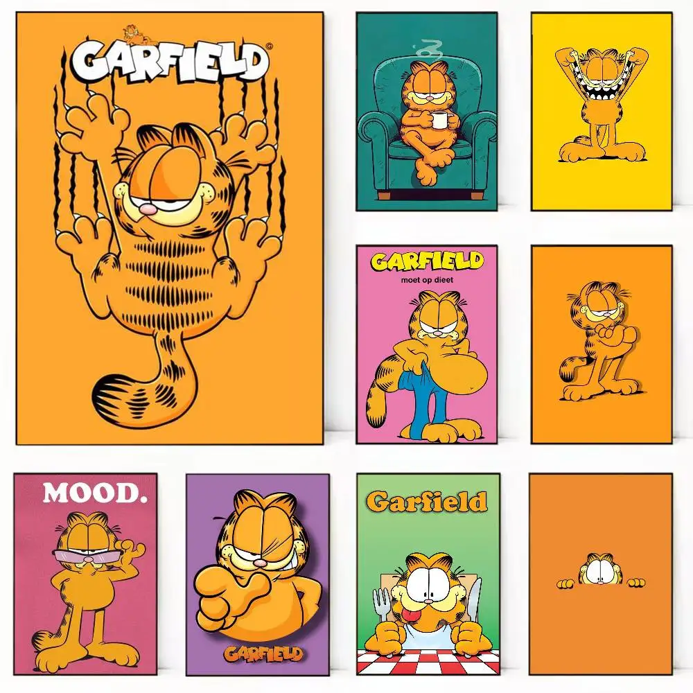 

Funny Cute G-Garfield Poster HD Self Adhesive Waterproof Wall Art Ideal for Home Office Dorm Gift