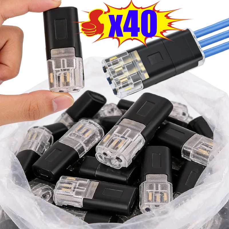 

40pcs/sets Automotive Reliable Electric Wire Connector Universal No Strip Line Cable Interconnection Detachable Terminal Plug