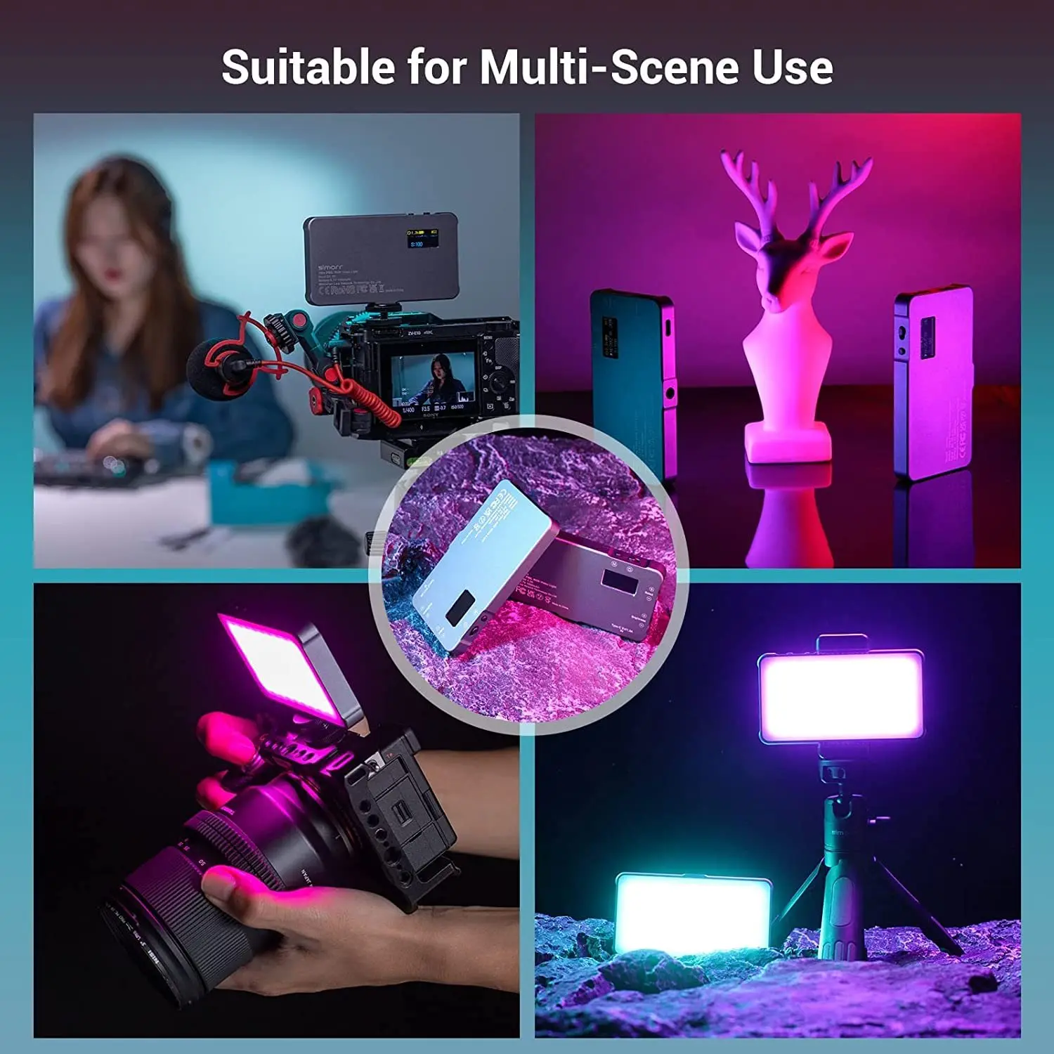 SmallRig P96L RGB Video Light, แบบพกพากล้อง LED Light สีเติมแสง CRI 96 + LED DSLR 3489