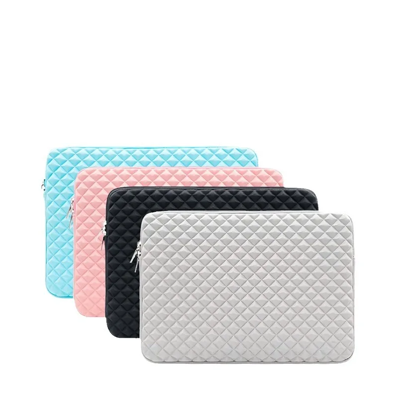 Diamond Embossed Plus Velvet Lined Bags Laptop Bags Business Autumn Prevent Travel 11 12 13 14 15 15.6 16 inches
