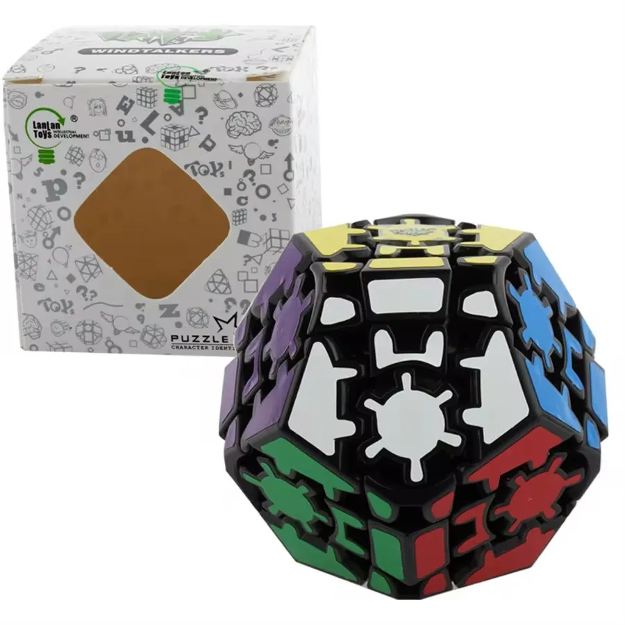 Lanlan Gear Megaminx Gear Five Magic Cube Complete Edition Simple Edition Sticker 12 Dodecahedral Magic Cube Adult Children Toy