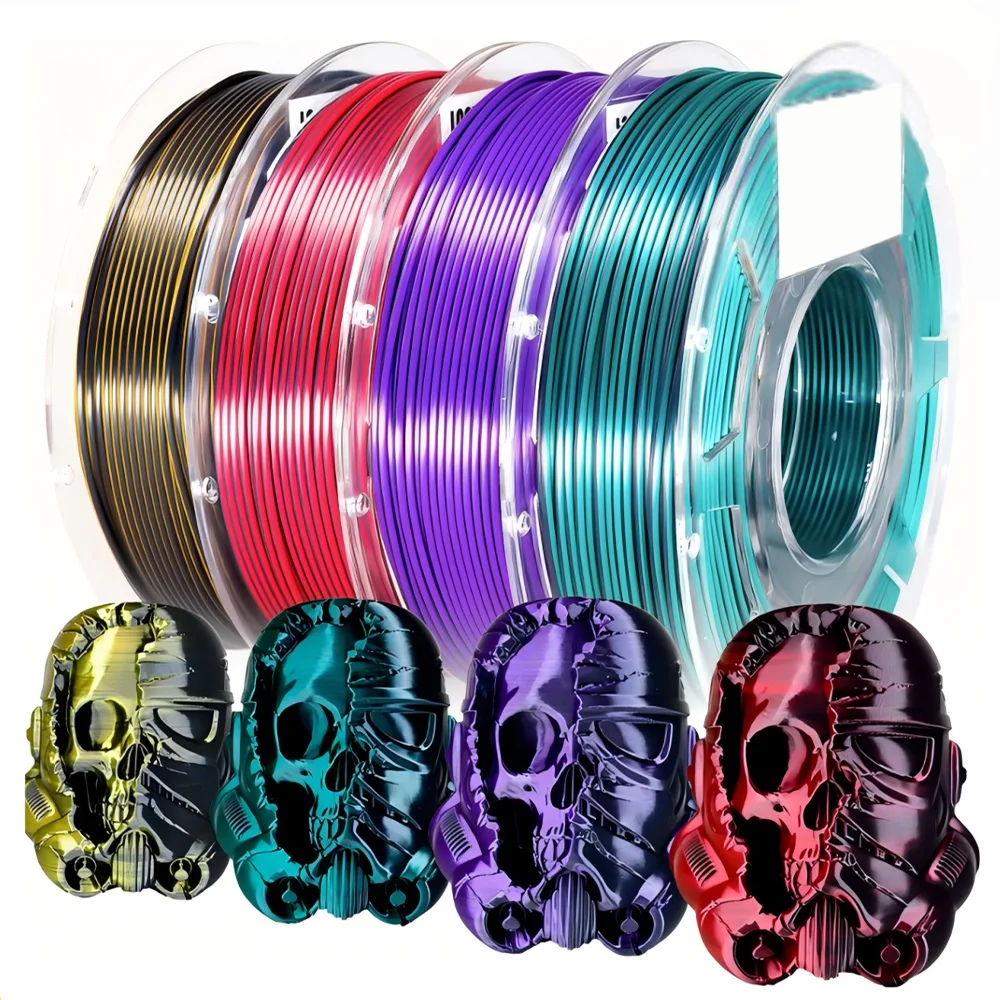 

250G Dual Color Filament PLA 1kg 1.75mm 3D Printer Filament Silk Two-tone 3D Printing Material Two Color PLA Sublimation