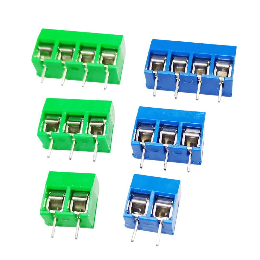 10/30/50PCS PCB Terminal Block Connector Pitch 5.0mm KF301 Straight Pin 2P 3P Screw PCB Terminal Blocks Connector Assortment Kit