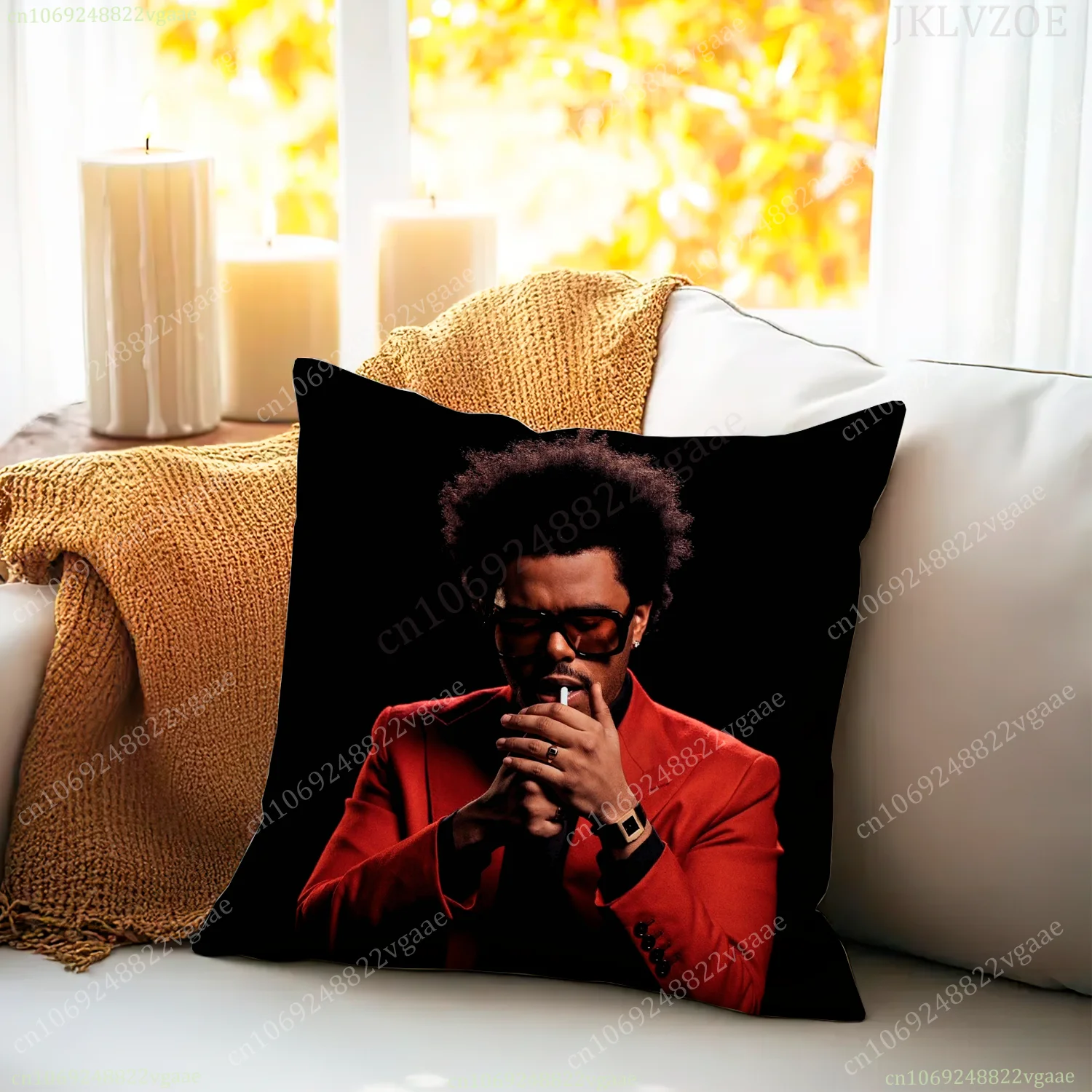 

The Weeknd Pillowcase Rapper Bedroom Cushion Cover Sofa Singer Cushions Pillows Cover 45x45 Pillow Case Car Music Album Cover