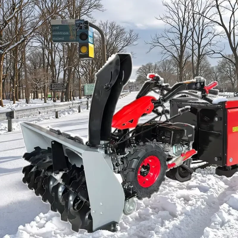 JJZG multi-function drive snow blower, with a working width of 110CM, boasts high efficiency,