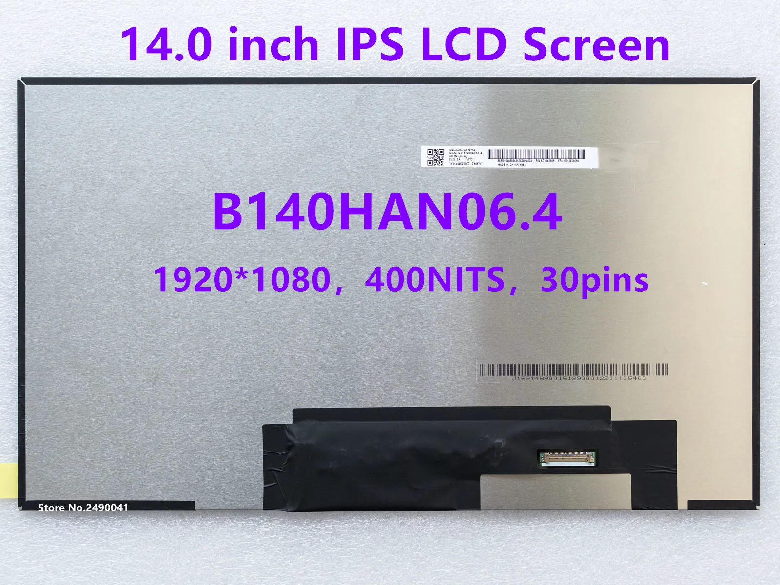 

14.0 IPS Laptop LCD Screen B140HAN06.4 100% sRGB 400 NITs FHD1920x1080 Display Panel Replacement FRU 5D10X08050 30pins eDP