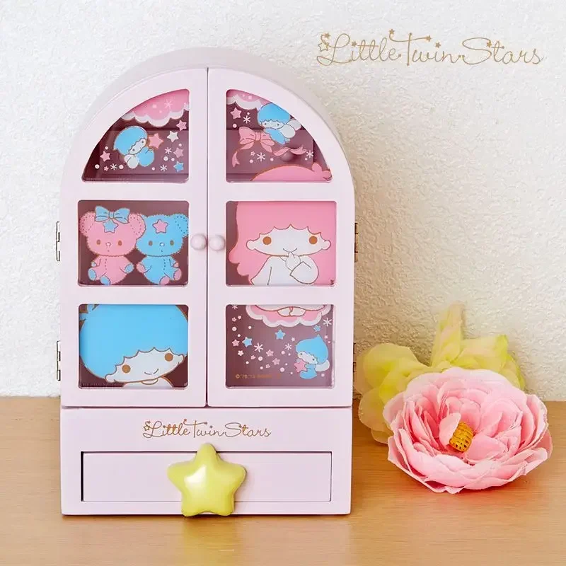 Sanrio My melody little twin star girl sweet and cute cartoon pattern Meipai clay background jewelry storage box holiday gift