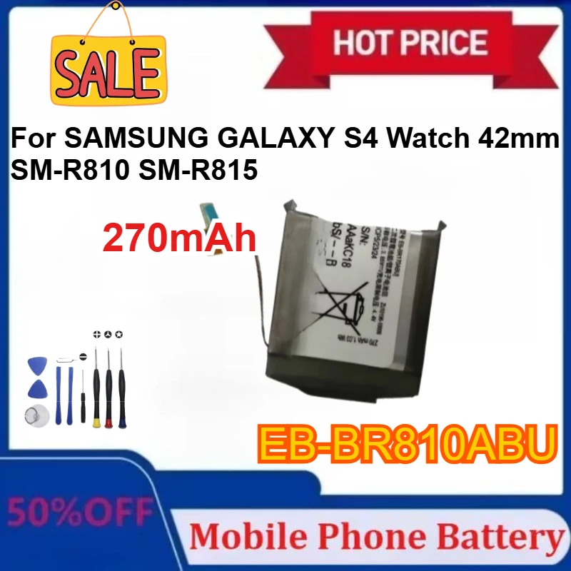

New 270mAh EB-BR810ABU Battery For SAMSUNG GALAXY S4 Watch 42mm SM-R810 SM-R815 With Tools