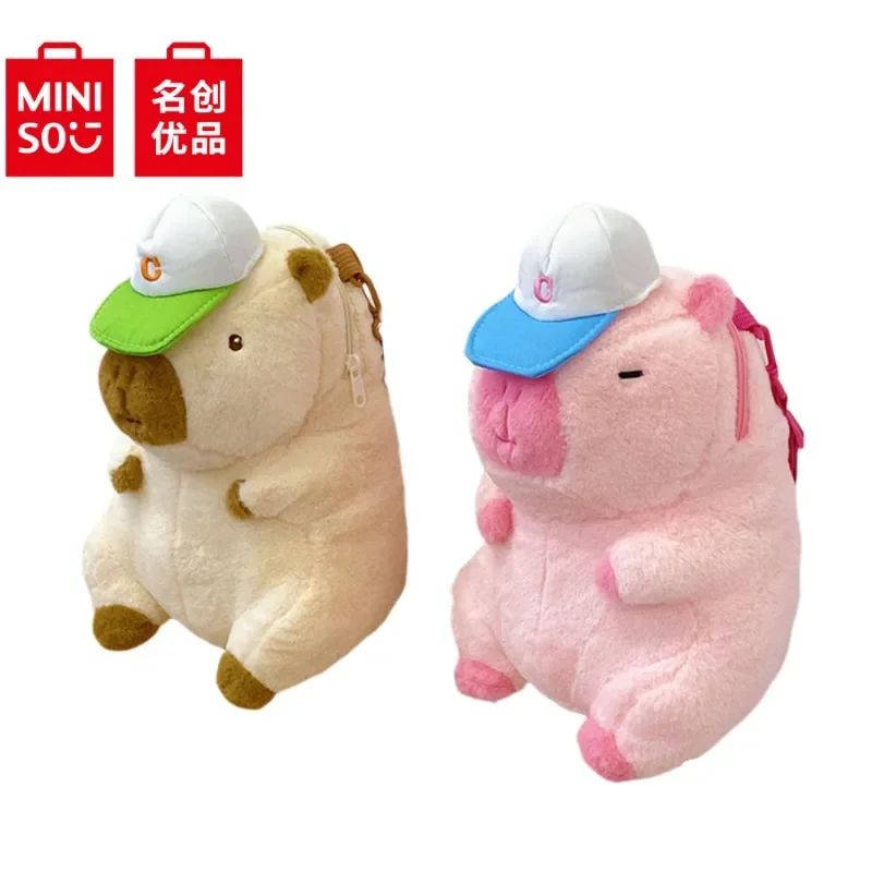 MINISO tas punggung boneka Capybara baru Capybara kartun tas selempang mewah kapasitas besar tas Crossbody anak perempuan serbaguna komuter