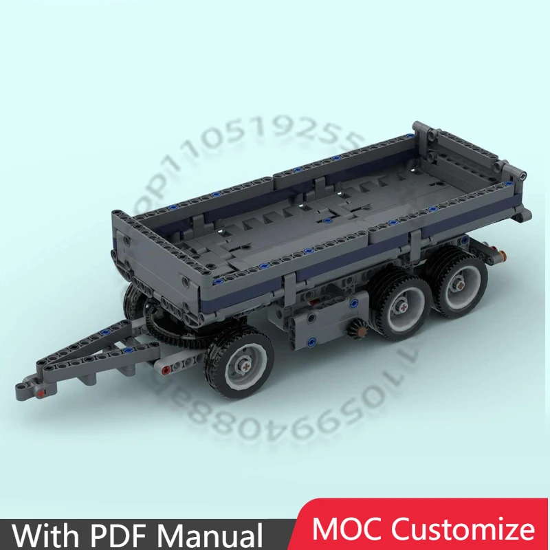 

297 PCS Speedy Sports Car 3 Axle Tipping Trailer for 42203 MOC Customize Modular Building Block Model DIY Boys Assembly Toy Gift