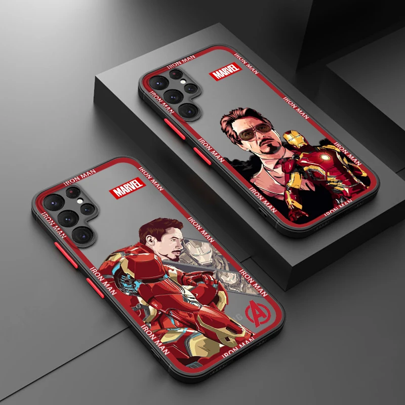 Marvel genius Iron Man Avengers Samsung A73 A72 A54 A53 A52S A34 A32 A33 A24 A23 A22S A02 Lite Frosted Translucent Phone Case