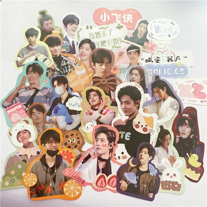 30PC The Untamed Xiao Zhan Wang Yibo HD Poster Stickers Pack Self-adhesive Hand Account Materials Cup Phone Pad DIY Stickers