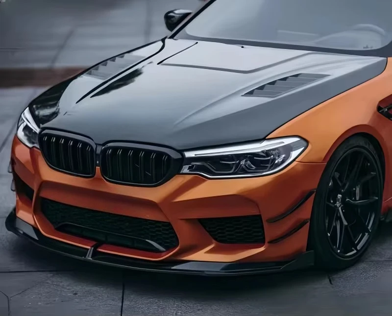 High Quality TA Style Dry Carbon Fiber Front Lip Rear Diffuser Side Skirts Front bar Separator for BMW M5 F90 2018-219