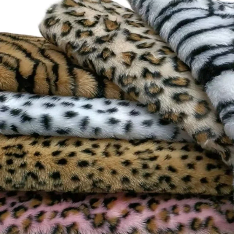 High End Soft Warm Leopard Tiger Print Zebra Print Short Plush Synthetic Fur Fabric Performance Costumes Faux Fur Clothing Cloth