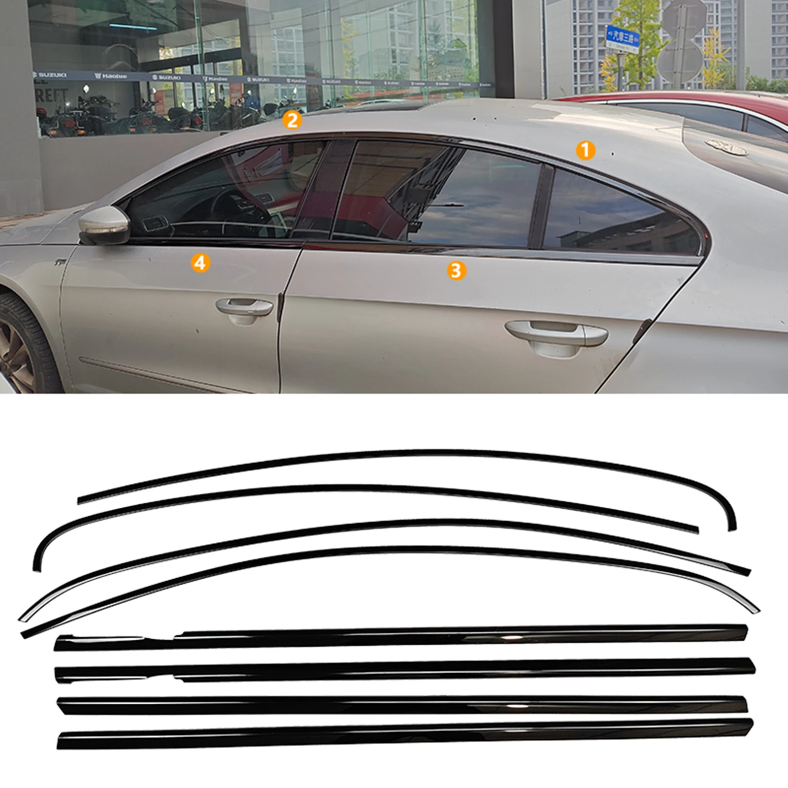 Car Eexterior Weatherstrip Window Strip Moulding Trim For Volkswagen VW ARTEON 2010-2018