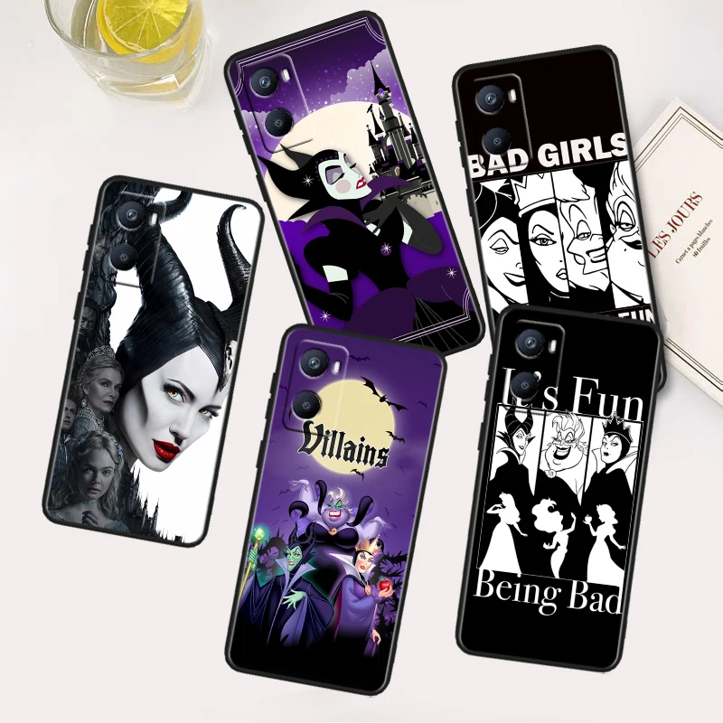 Disney Villain Witch Bad For OPPO A96 A94 A93 A77S A76 A74 A73 A72 A57S A56S A54S A53 A52 A15S A9 A5 Black Phone Case