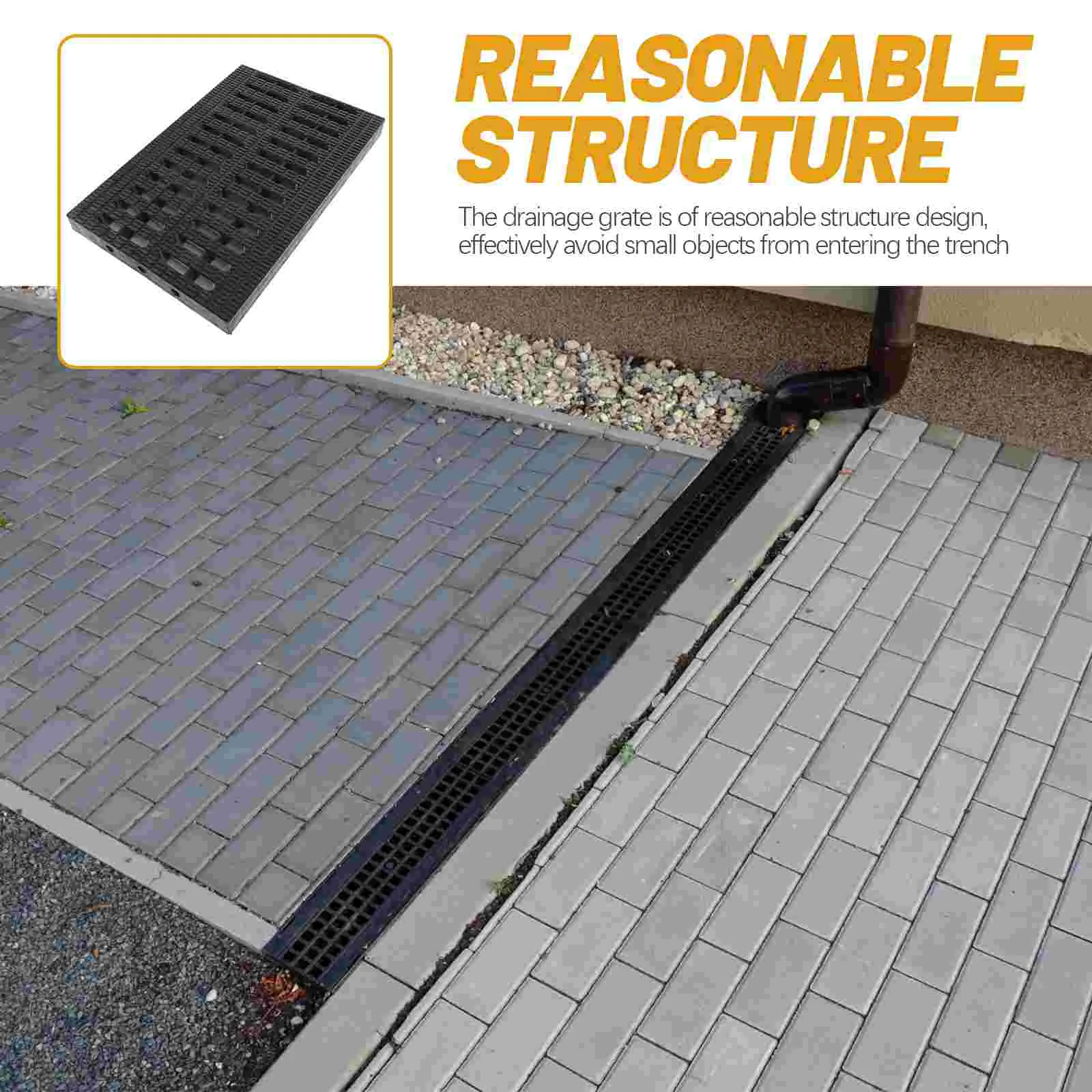 Trench Cover Outdoor Drain French Garage Floor Strainer Driveway and Grates Water Ditch Accessory