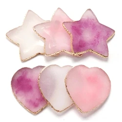 1Pc Resin Agate Nail Art Color Paint Palette Nail Display Board Nail Art Heart Shaped Star Plate Gel Polish Pallet Manicure Tool