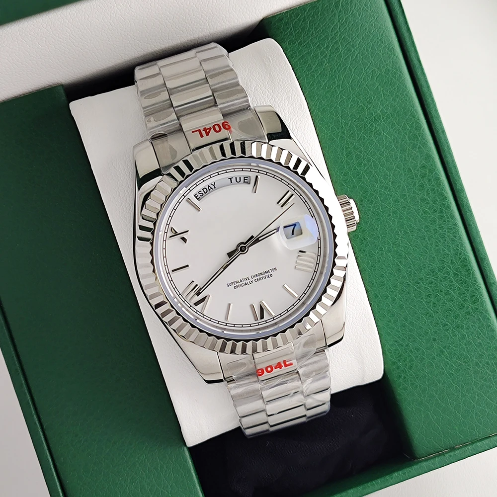 39mm Miyota 8285 Men's Automatic Rose Gold Watch Sapphire Glass, Suitable for 8285 Movement Watch Accessories