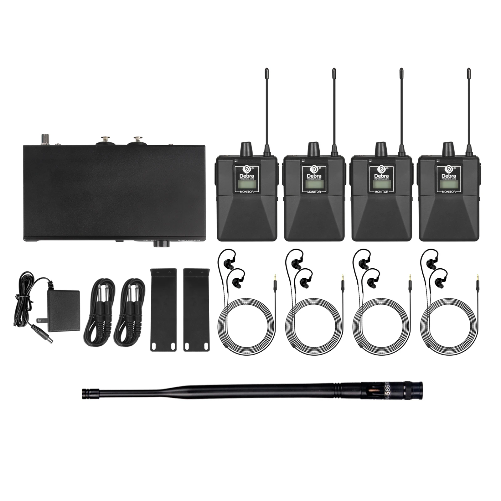 Debra ER-102 UHF In-Ear Drahtloses Monitoring-System mit Mehrfach-Sendern für Bühnenauftritte und Kirchen – Detail 18