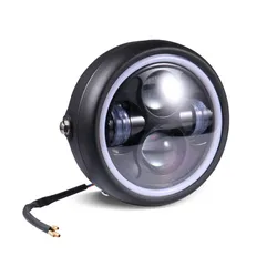 Universal 6 Inch LED Motorcycle Headlight Projector Halo Ring High Low Beam Motorbike DRL Headlamp For Honda Suzuki Kawasaki