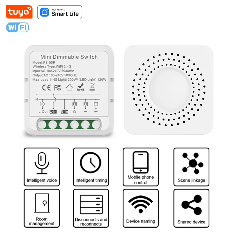 Imagem -03 - Módulo Interruptor Dimmers Inteligente Zigbee Controle de Vias Dimmer de Luz Interruptores Led Vida Inteligente Funciona com Alexa Google Home Tuya Wifi