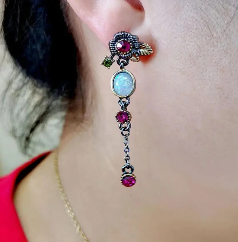 Exquisite Colorful Leaf Flower Pomegranate Dangle Earrings For Women Female Party Jewelry Pendant Custom Jewelry