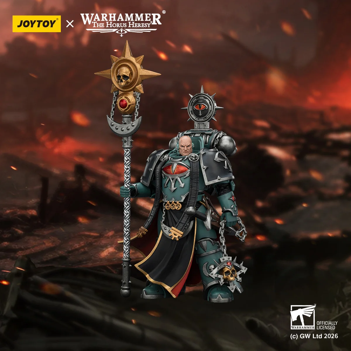 

【MT】JOYTOY Warhammer 40K Sons of Horus Dark Emissary Consul with Staff of Dark Authority 1/18 Аниме-фигурка