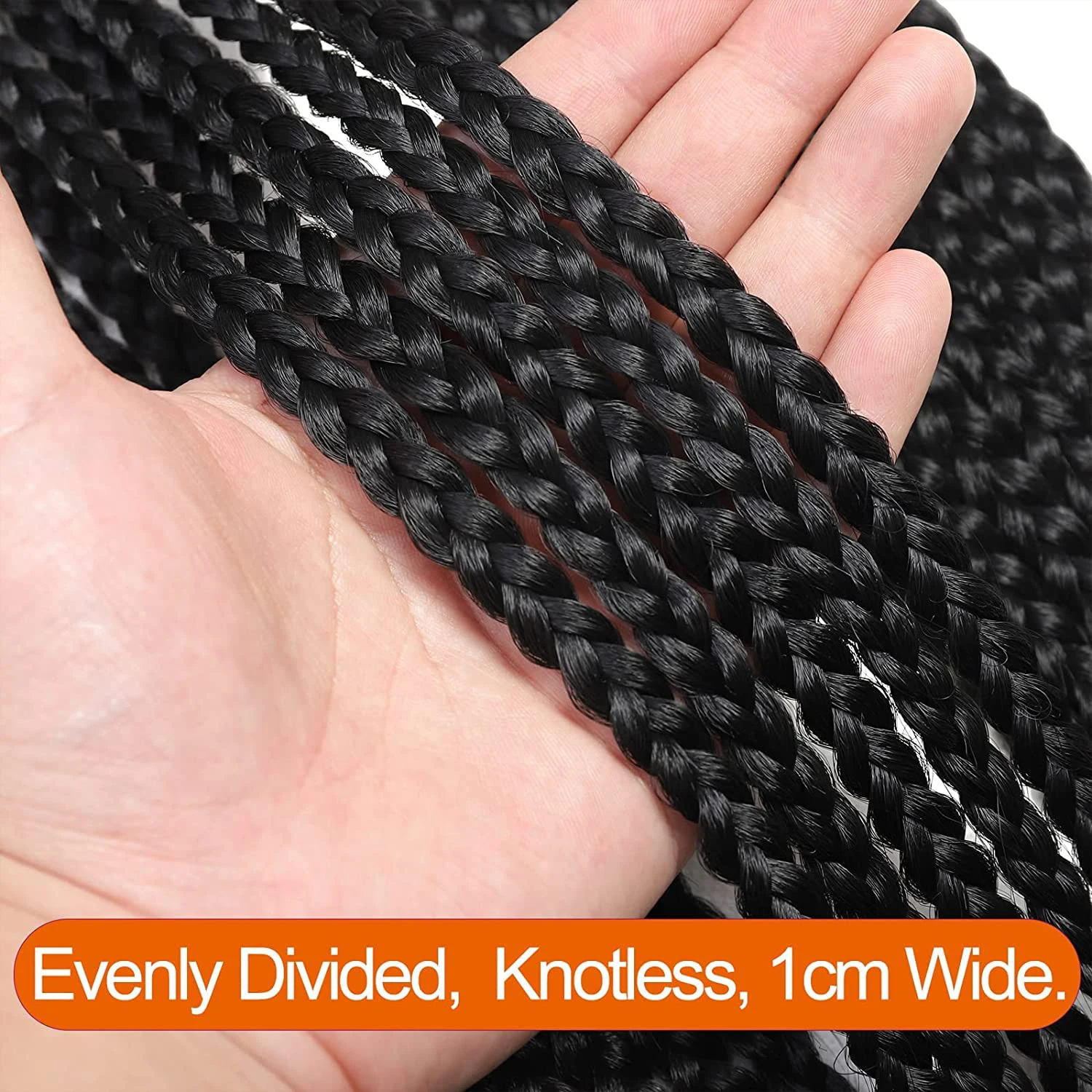 1/5 confezioni di trecce a scatola all'uncinetto 90 fili Trecce a scatola della dea Capelli all'uncinetto Capelli all'uncinetto pre-loop per donne nere sintetiche