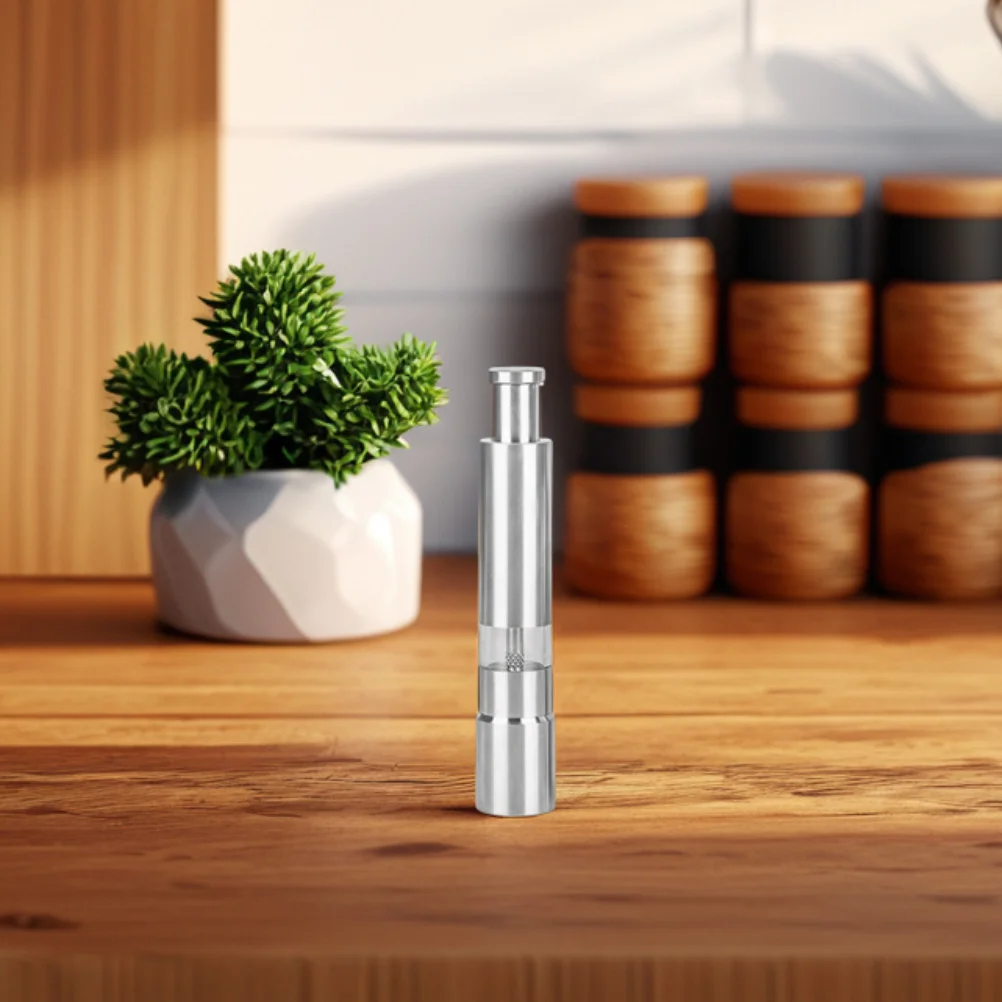 

Stainless Steel Manual Pepper Grinder Refillable Salt and Pepper Mill Thumb Press One Hand Operation for Kitchen Seasoning