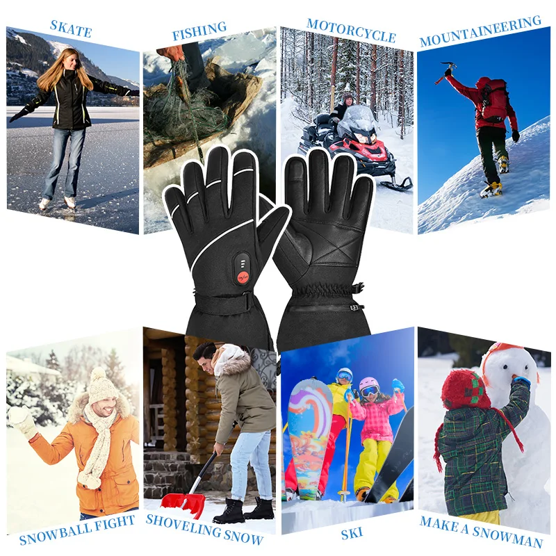 Redder Winter Ski Verwarmde Handschoenen Mannen Vrouwen Oplaadbare Elektrische Batterij Verwarming Handschoenen Voor Mortorcycle Rijden Wandelen Jacht S15