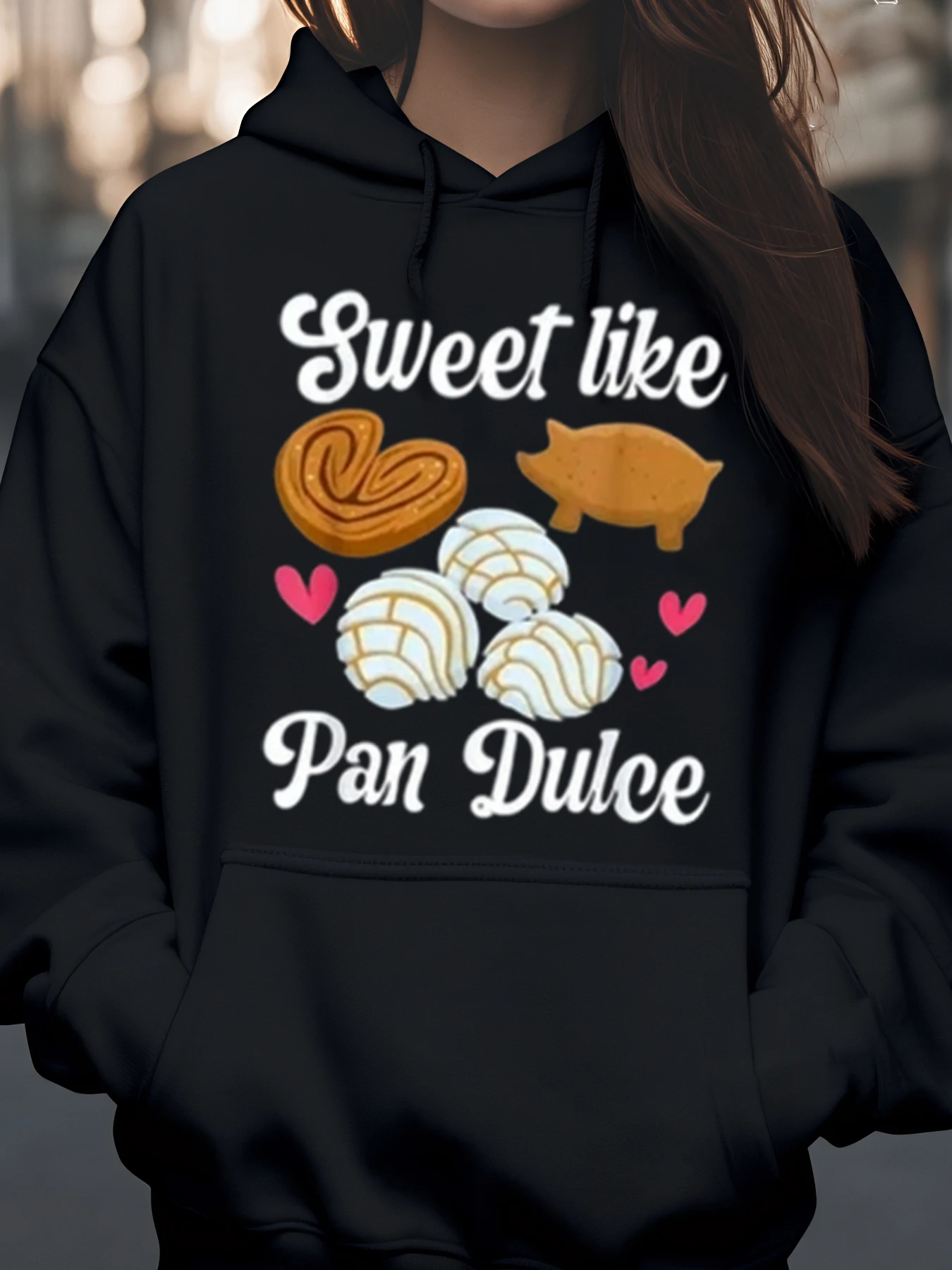 

Толстовка с принтом Sweet Like Pan Dulce, мексиканская десертная тема, повседневная одежда, женская мода