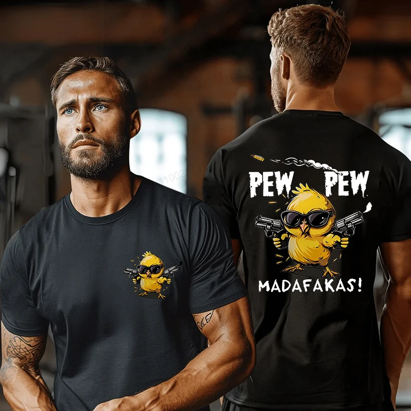 Men's Clothing Pew Pew Madafakas T-Shirt Men Women T-Shirt Fashion Brand Clothing T Shirts Cute Chick Funny Graphic Casual Shirt