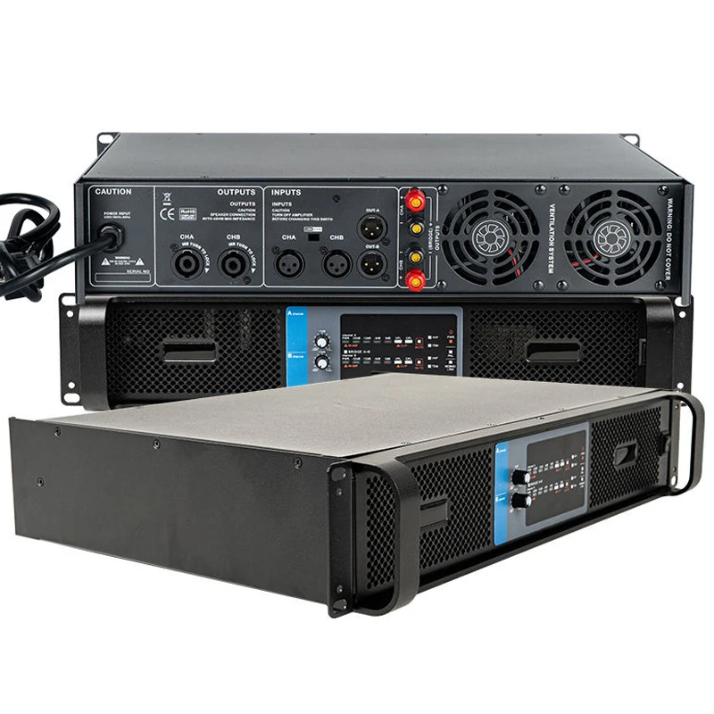 LA800 800W/1200W 2 Channel Professional Sound System Audio Equipment Class H Professional 3u Pa Power Amplifier