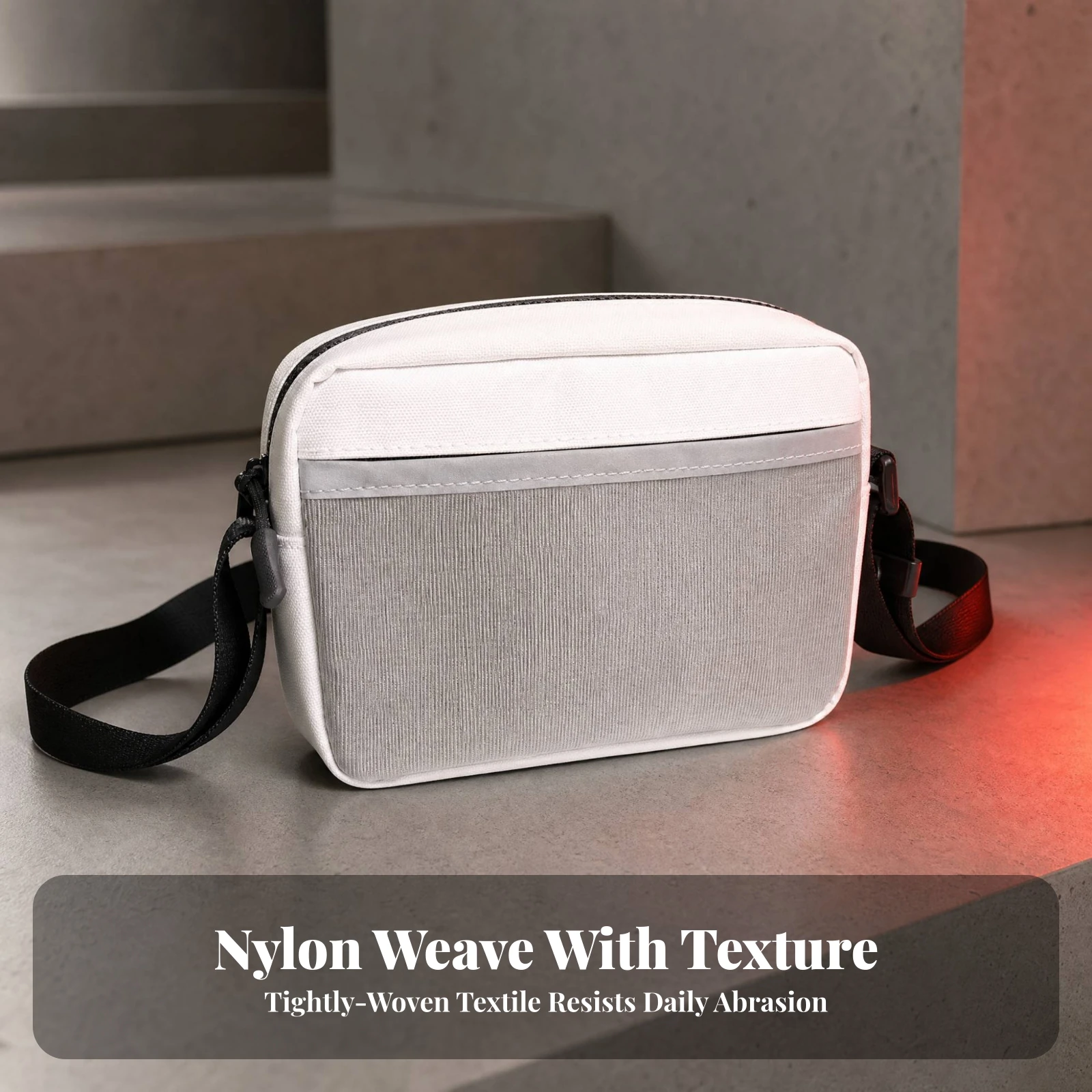 Small Square Crossbody Bag with LED Panel Adjustable Strap Lighted Crossbody Sports Bag Light up Purse Hands-without Using Your