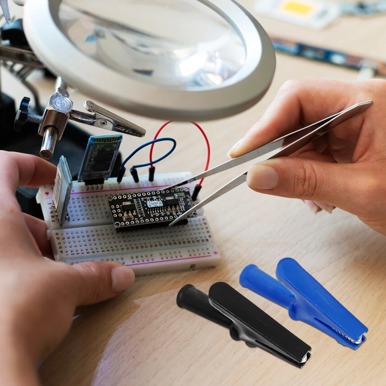 

5Pcs Alligator Clips Insulated Electric Testing Clamps Strong Copper Clips for Multimeter Clamps Electrical Test