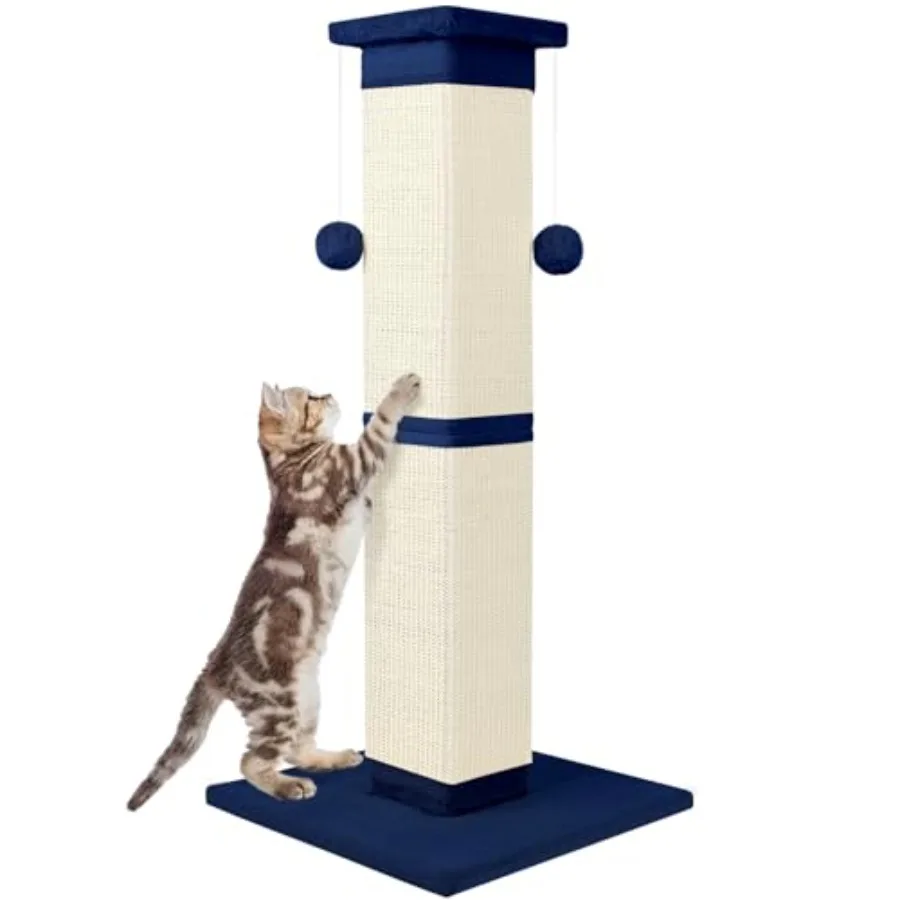 

Когтеточка для кошек 33 дюйма, из натурального сизаля, для домашних кошек, большая когтеточка для защиты мебели, подходит для всех пород