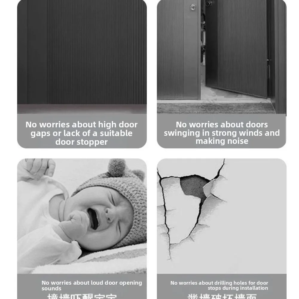 Stainless Steel Stainless Steel Door Stopper Windproof Heavy Duty Door Holder Keeper Anti-collision Folding Door Positioner