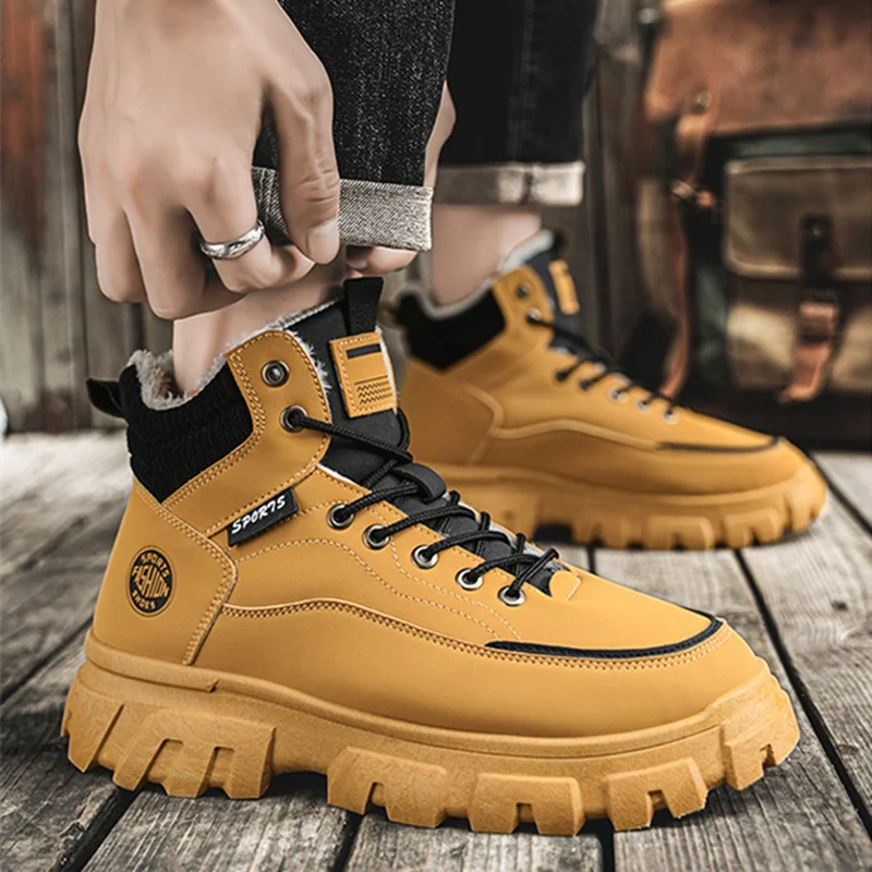 

2026 Men's New Style Boots Cold-Resistant Popular In autumn and winter outdoor Fashion Velvet Comfortable Non-Slip Ankle Boot