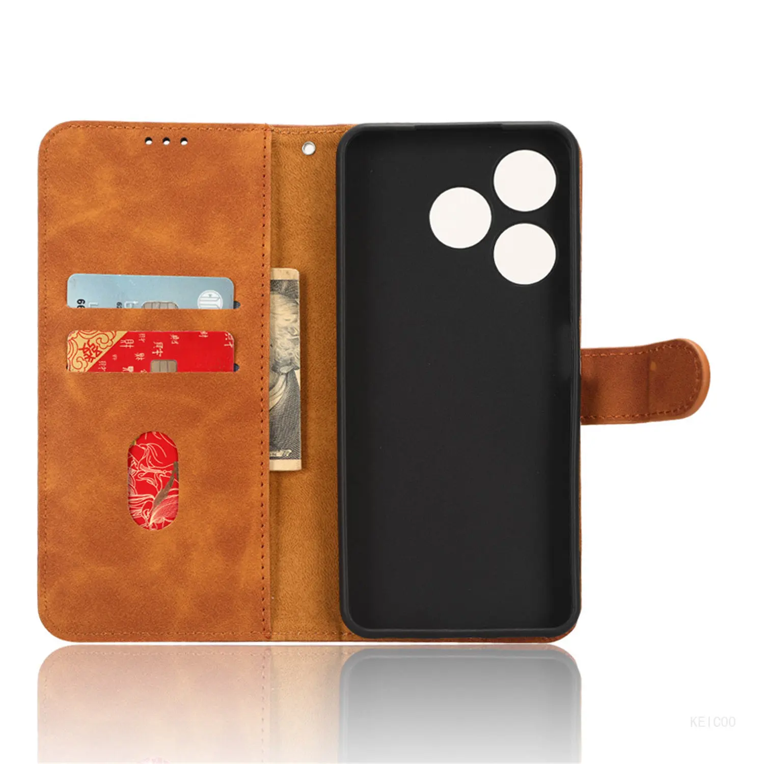 Skin Feel Flip Cover For Tecno Spark10 Spark 10 C Pro 5G KI5q KI5k KI7 KI8 Housing Lanyard Wallet Phone Holder Leather Shell